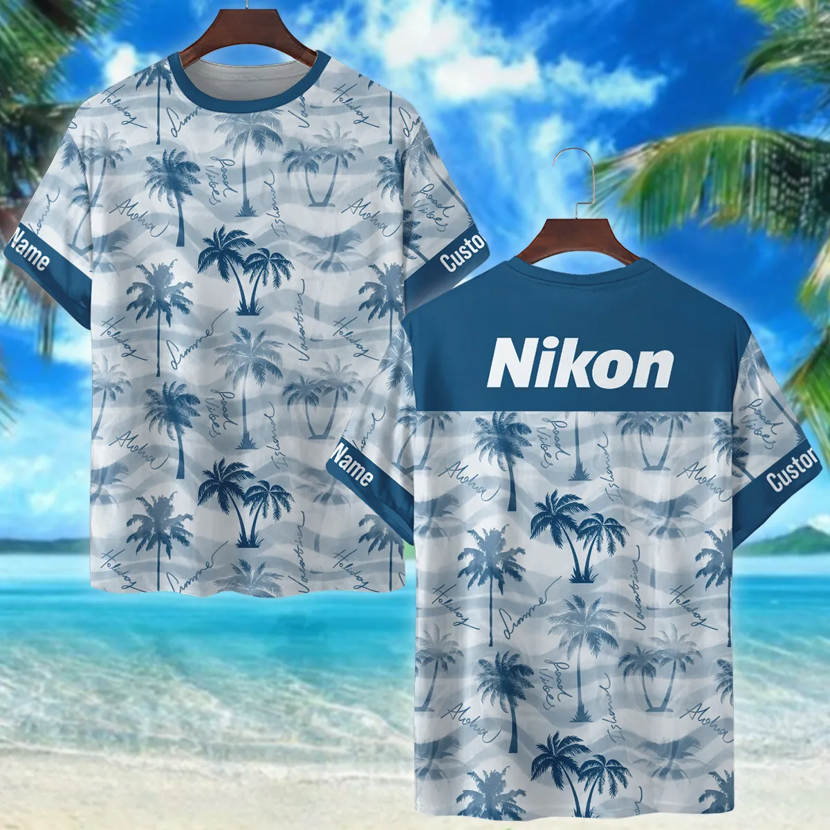 Nikon Abstract Digital Watercolor Paint Photography Summer Pattern Premium T-Shirt All Over Prints Gift Loves BL1125A27NKTS