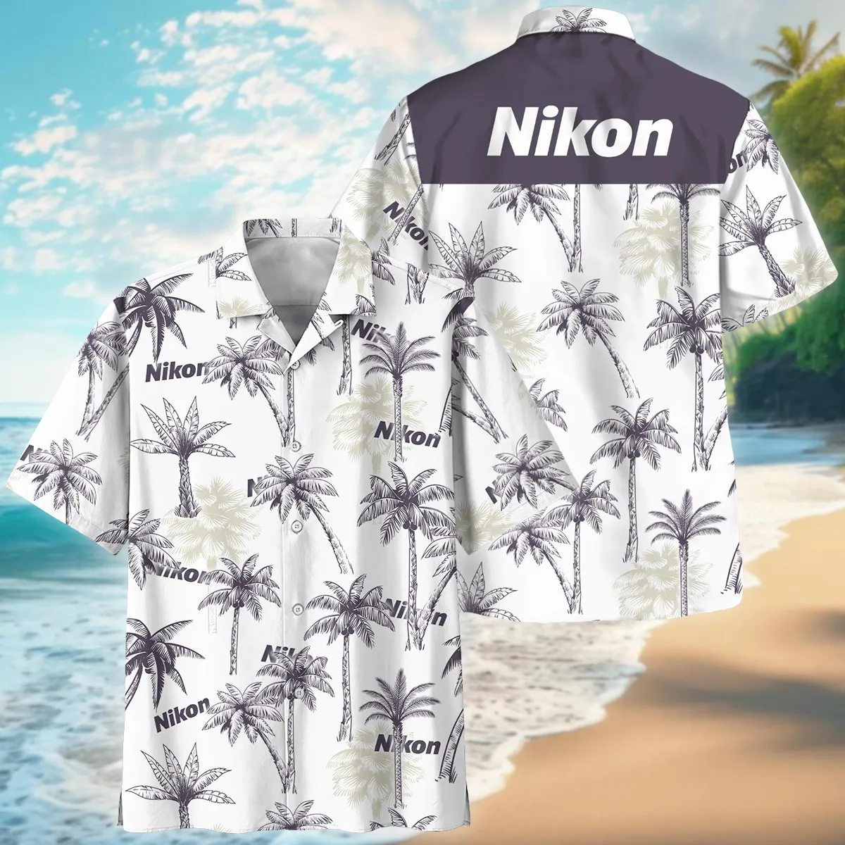 Nikon Exotic Nature Palm Trees Photography Summer Pattern Oversized Hawaiian Shirt All Over Prints Gift Loves BL1125A21NKHW