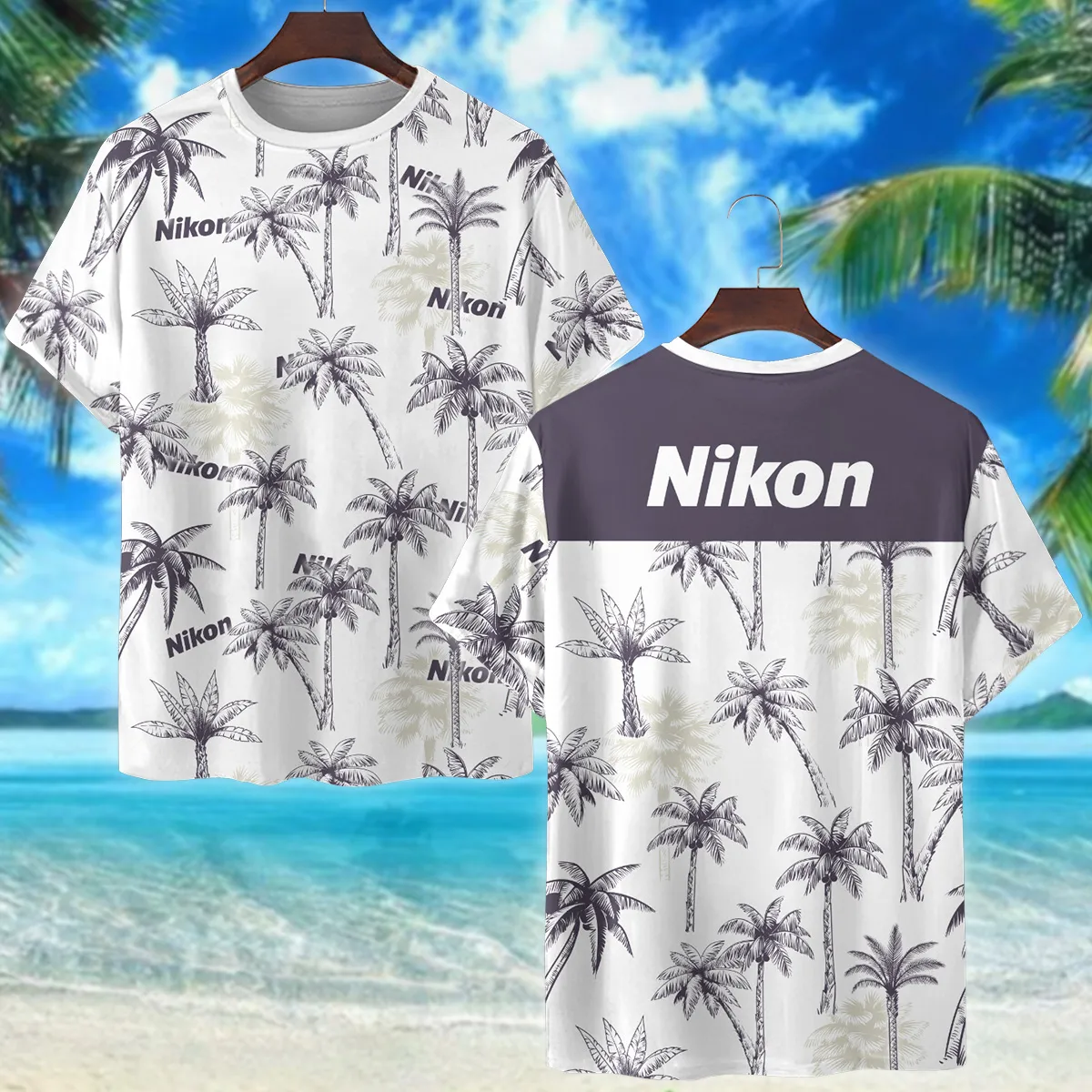 Nikon Exotic Nature Palm Trees Photography Summer Pattern Premium T-Shirt All Over Prints Gift Loves BL1125A21NKTS