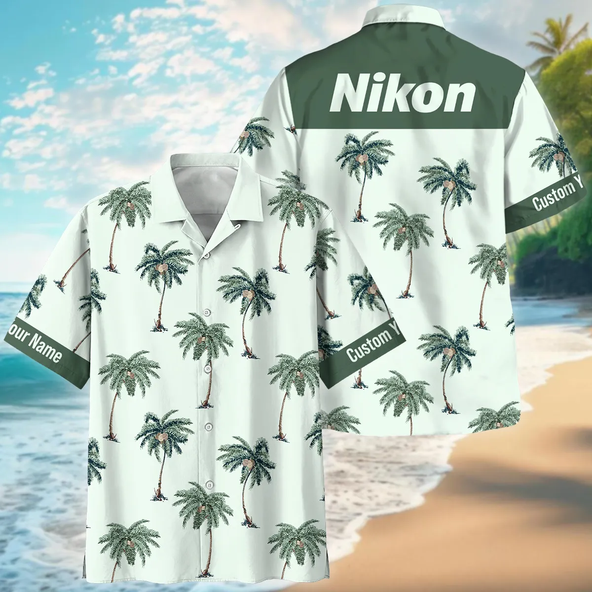 Nikon Hand Drawn Tropical Palm Photography Summer Pattern Oversized Hawaiian Shirt All Over Prints Gift Loves BL1125A59NKHW