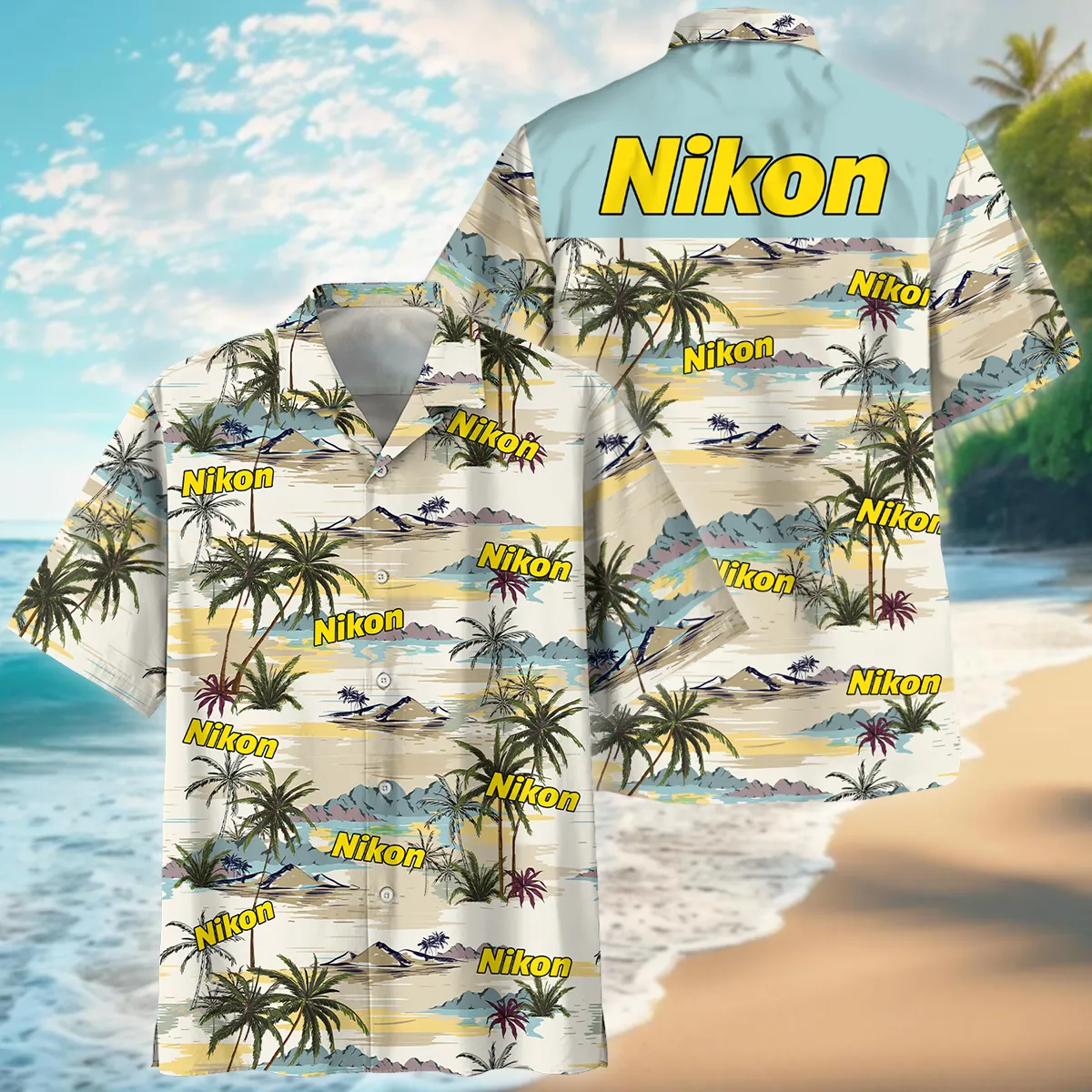 Nikon Island Pattern Palm Trees Photography Summer Pattern Oversized Hawaiian Shirt All Over Prints Gift Loves BL1125A1NKHW