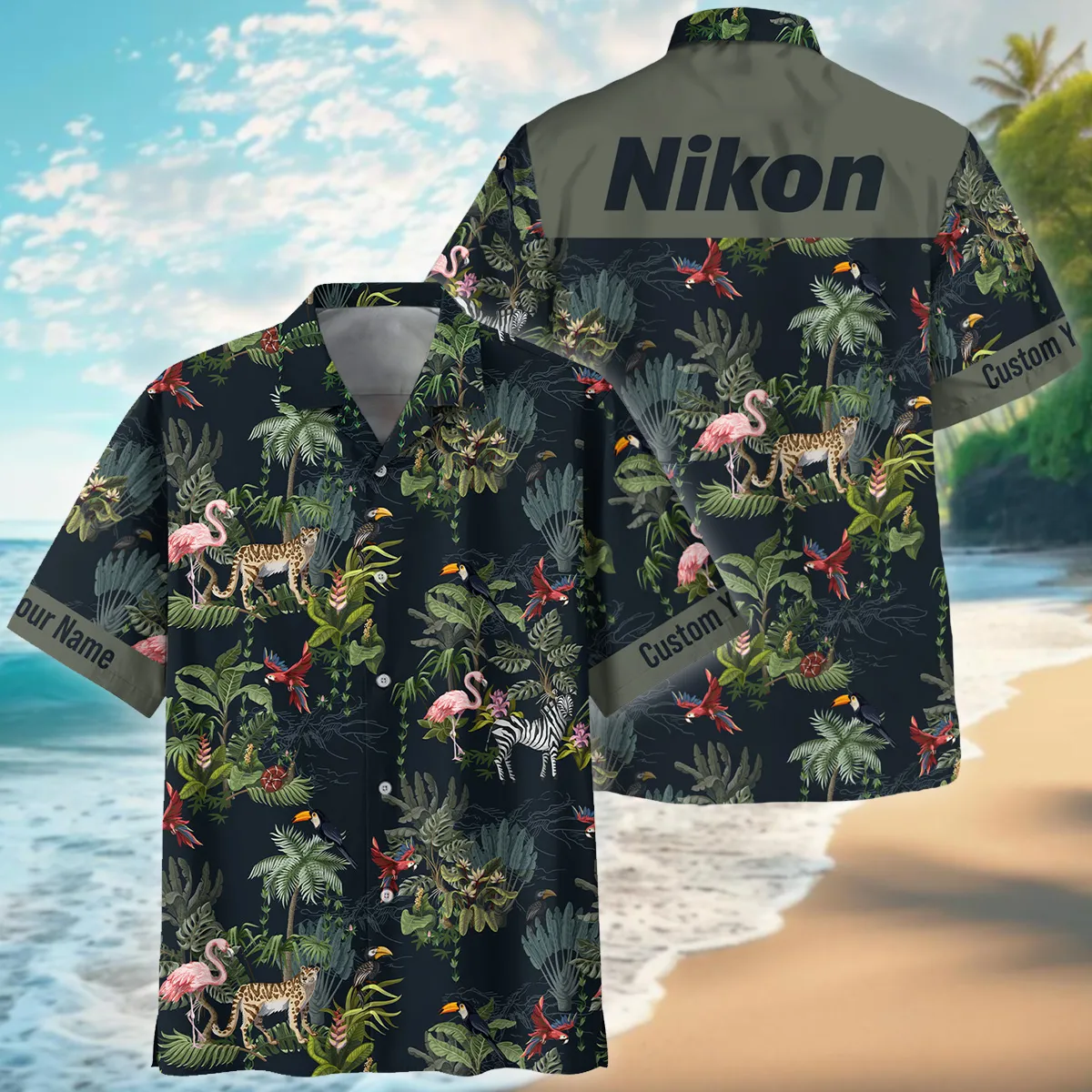 Nikon Jungle Animals Pattern Photography Summer Pattern Oversized Hawaiian Shirt All Over Prints Gift Loves BL1125A62NKHW