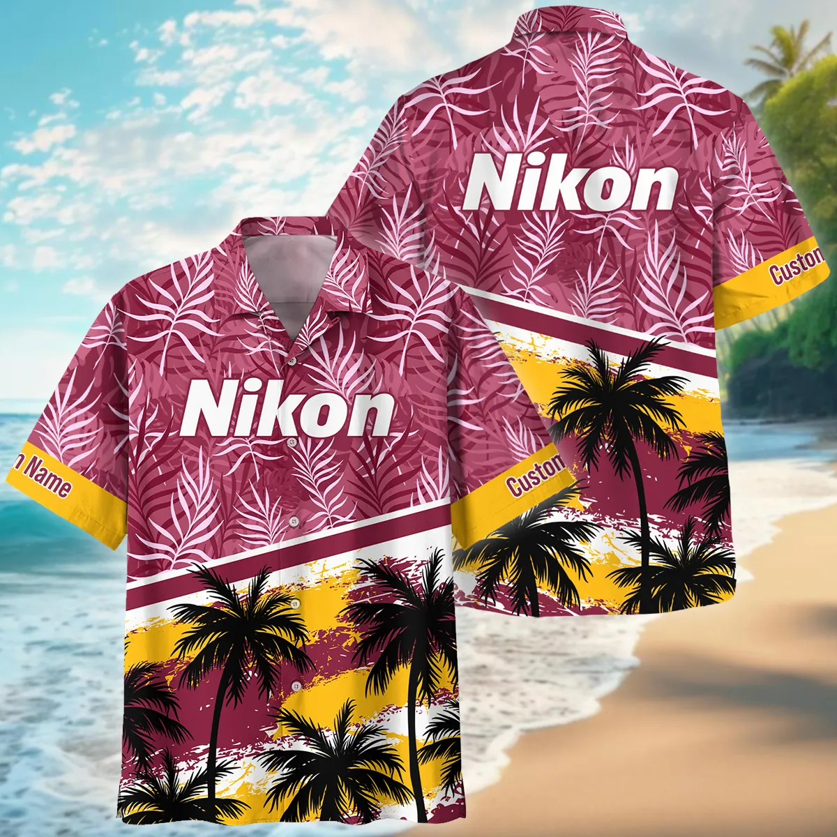 Nikon Palm And Monstera Leaves Photography Summer Pattern Oversized Hawaiian Shirt All Over Prints Gift Loves BL1125A15NKHW