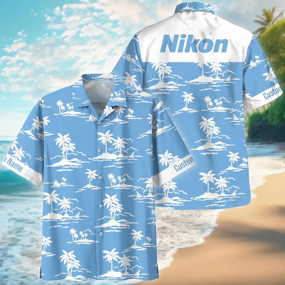 Nikon Palm Trees Island Photography Summer Pattern Oversized Hawaiian Shirt All Over Prints Gift Loves BL1125A5NKHW