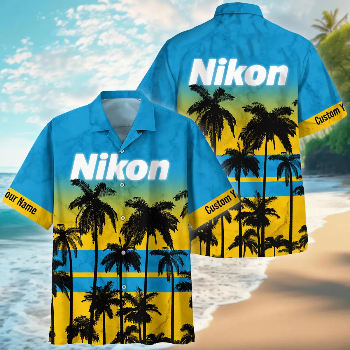 Nikon Palm Trees Pattern Hawaiian Photography Summer Pattern Oversized Hawaiian Shirt All Over Prints Gift Loves BL1125A33NKHW