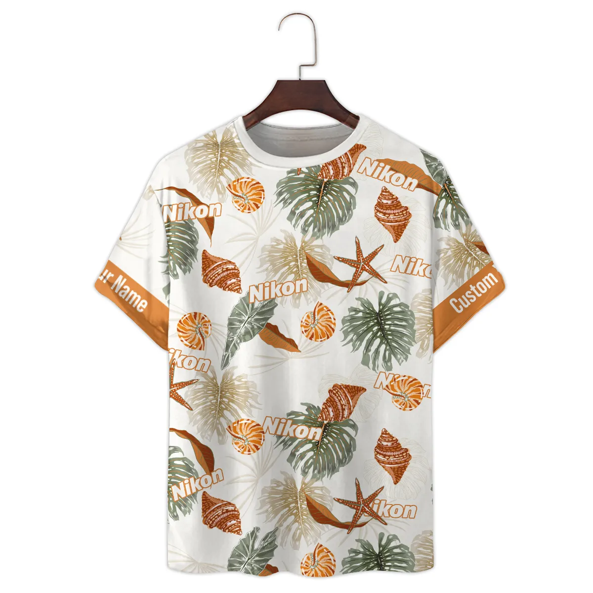 Nikon Sea Star And Seashell Photography Summer Pattern Premium T-Shirt All Over Prints Gift Loves BL1125A57NKTS