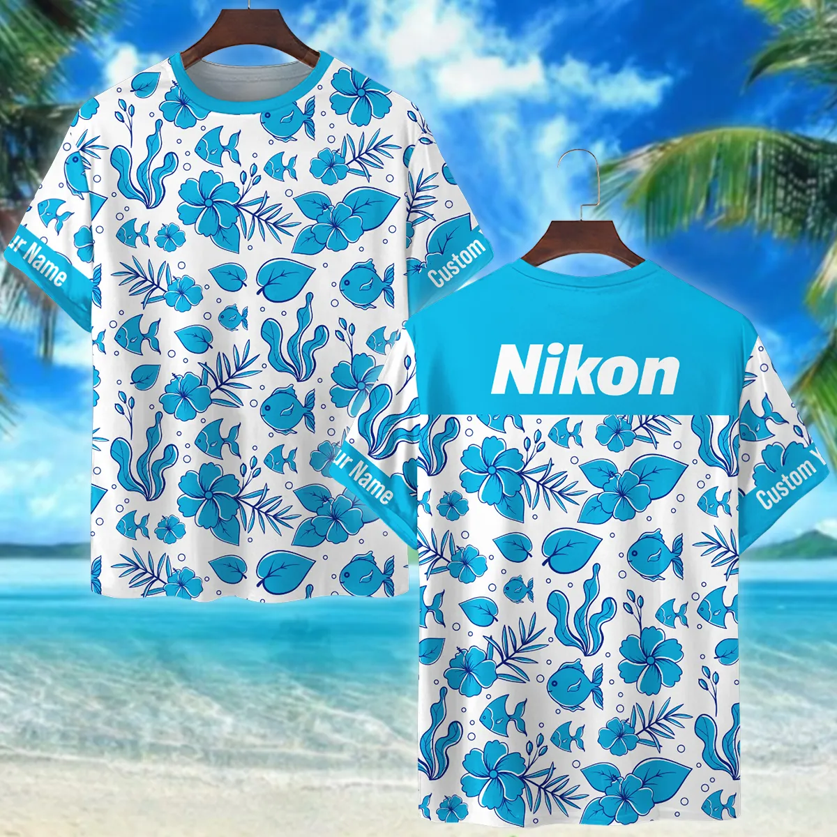 Nikon Summer Duotone Pattern Photography Summer Pattern Premium T-Shirt All Over Prints Gift Loves BL1125A45NKTS