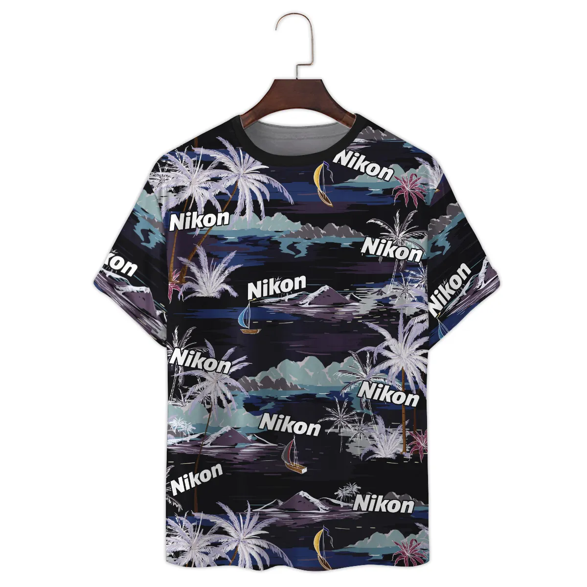 Nikon Summer Night Island Pattern Photography Summer Pattern Premium T-Shirt All Over Prints Gift Loves BL1125A18NKTS