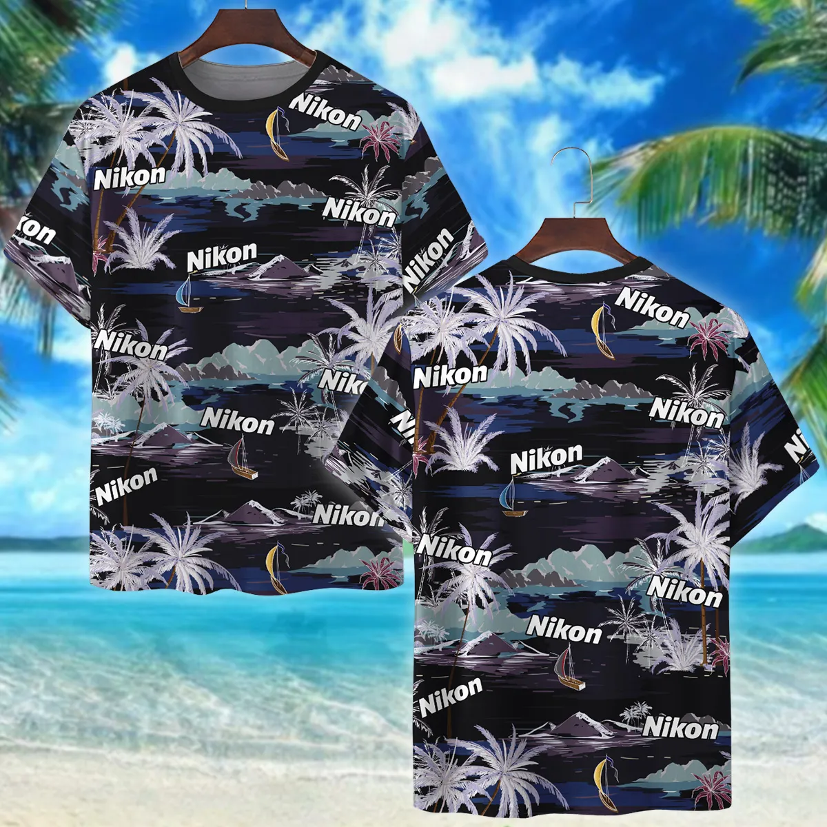 Sony Summer Night Island Pattern Photography Summer Pattern Premium T-Shirt All Over Prints Gift Loves BL1125A18SNTS