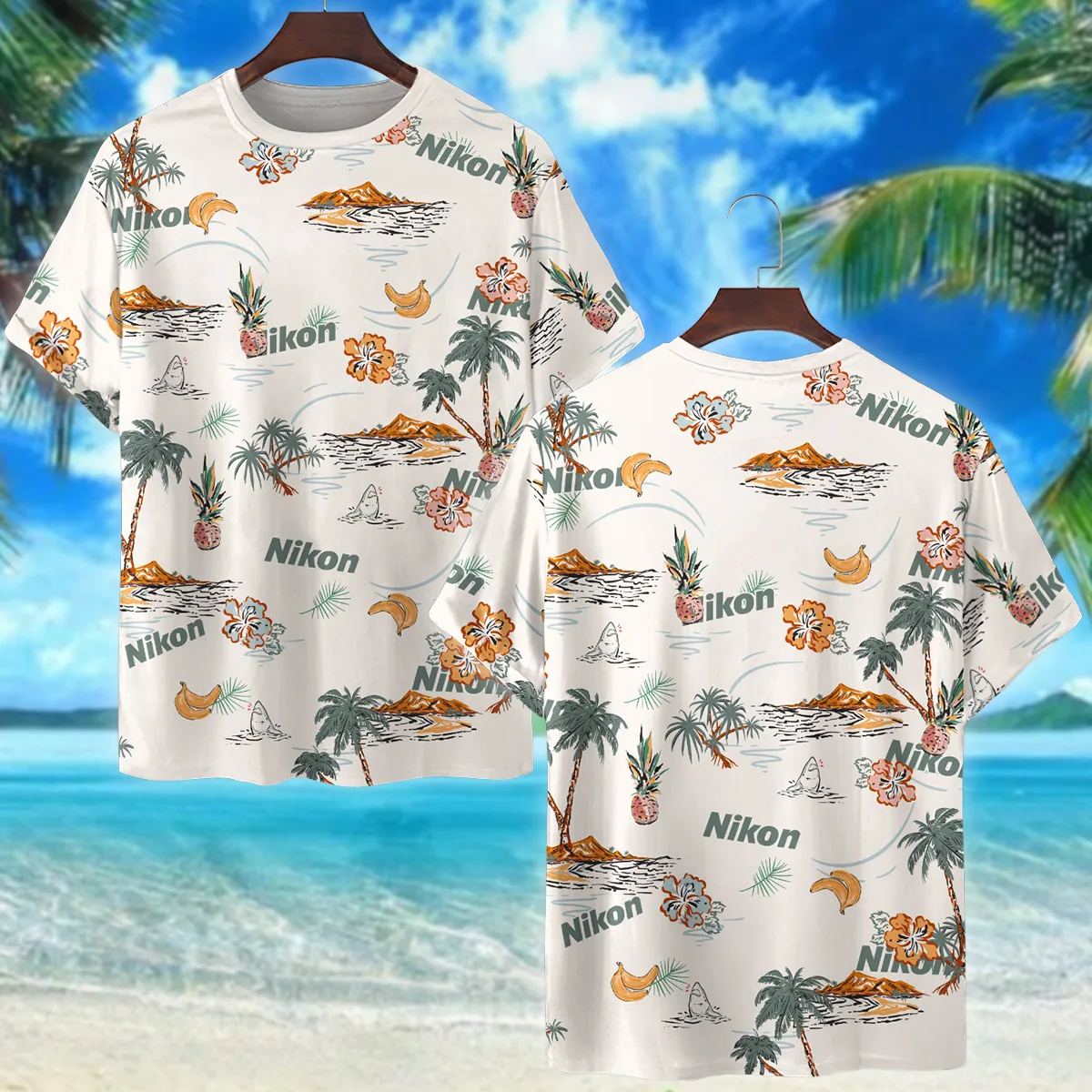 Nikon Summer Tropical Fruits Photography Summer Pattern Premium T-Shirt All Over Prints Gift Loves BL1125A51NKTS