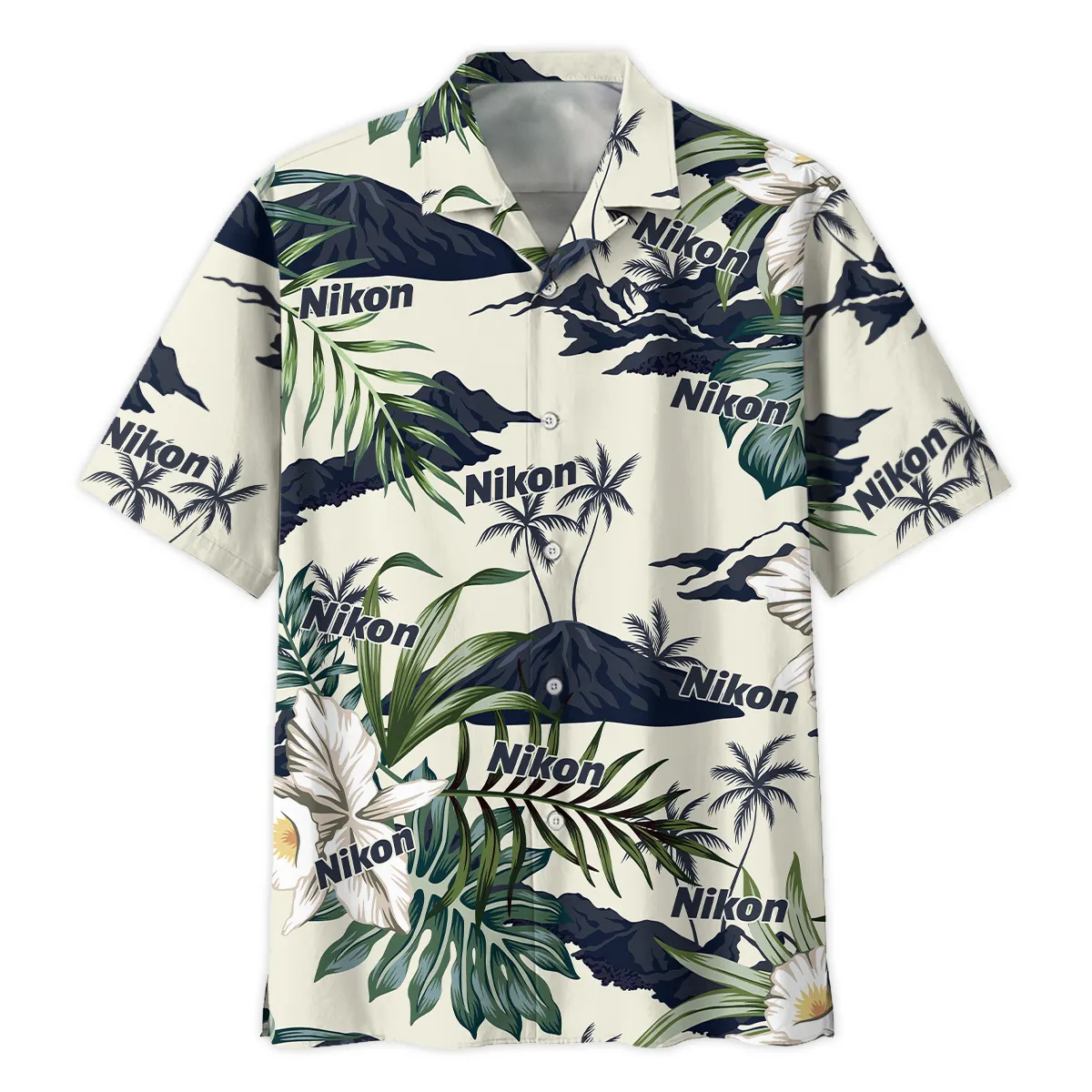 Nikon Tropical Palm Leaves Floral Photography Summer Pattern Oversized Hawaiian Shirt All Over Prints Gift Loves BL1125A31NKHW