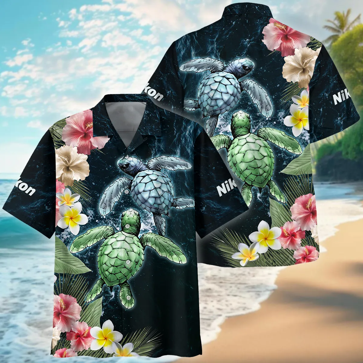Nikon Turtle Dance With Flower Photography Summer Pattern Oversized Hawaiian Shirt All Over Prints Gift Loves BL1125A60NKHW