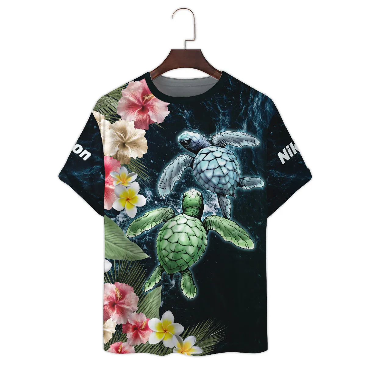 Nikon Turtle Dance With Flower Photography Summer Pattern Premium T-Shirt All Over Prints Gift Loves BL1125A60NKTS