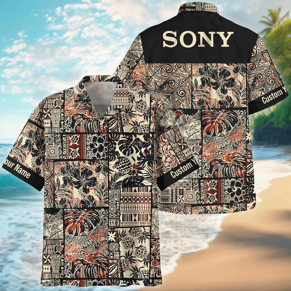 Sony Hibiscus And Tribal Element Photography Summer Pattern Oversized Hawaiian Shirt All Over Prints Gift Loves BL1125A55SNHW