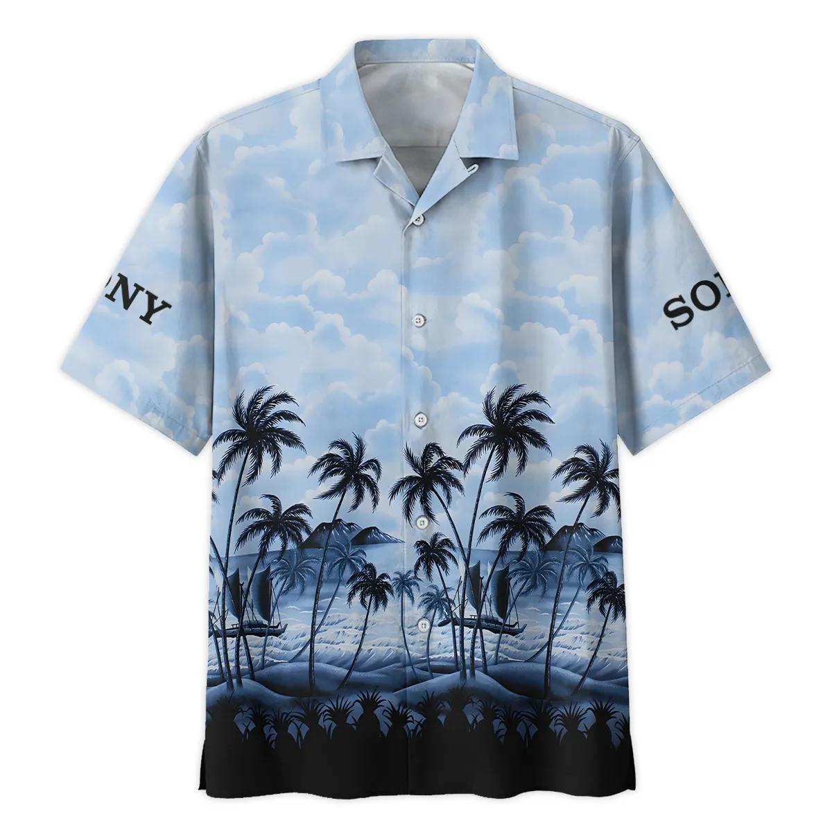 Sony Island Palm And Cloud Photography Summer Pattern Oversized Hawaiian Shirt All Over Prints Gift Loves BL1125A11SNHW