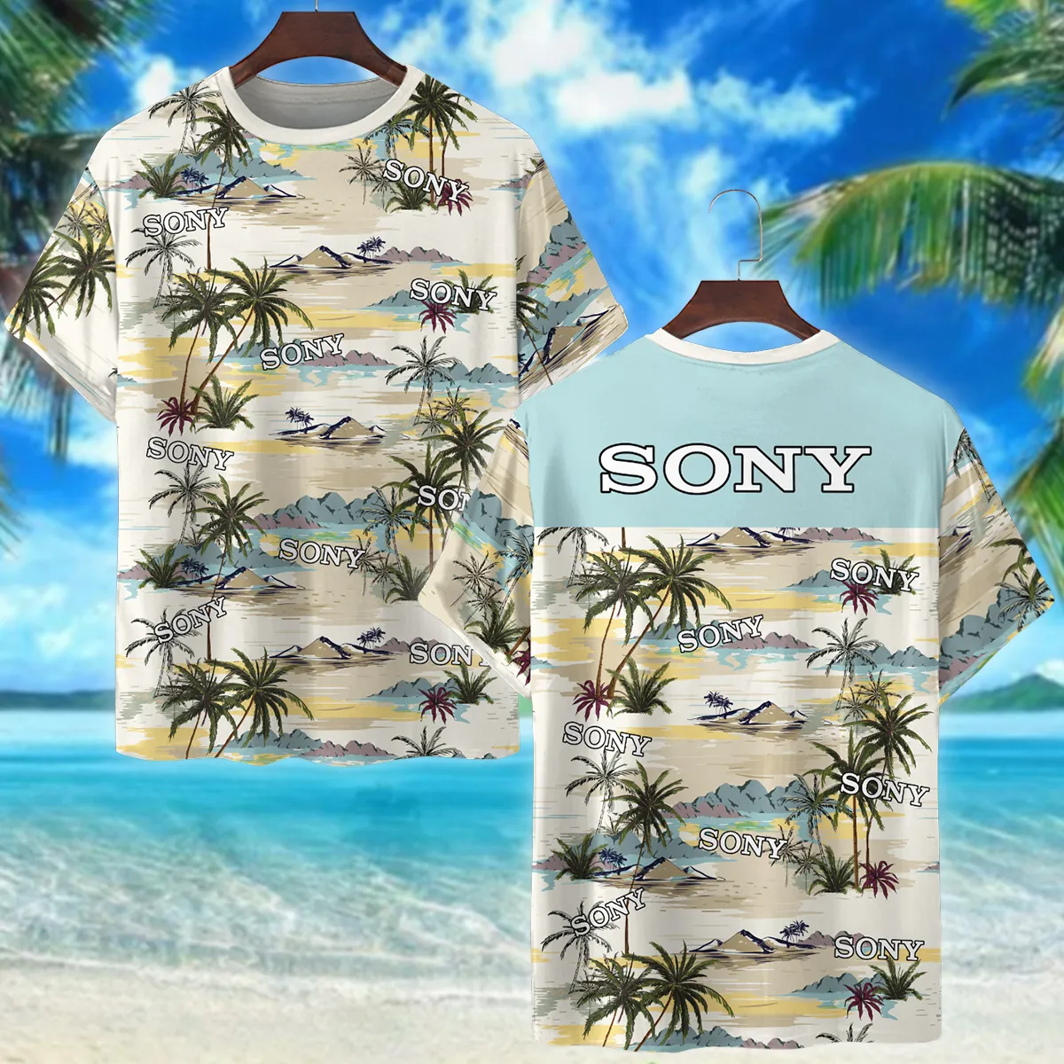 Sony Island Pattern Palm Trees Photography Summer Pattern Premium T-Shirt All Over Prints Gift Loves BL1125A1SNTS