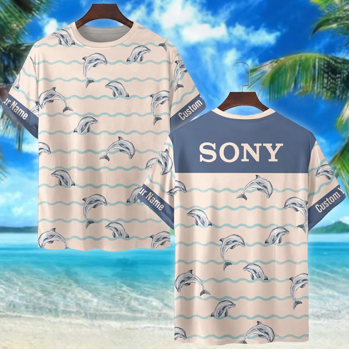 Sony Ocean Wave Jumping Dolphin Photography Summer Pattern Premium T-Shirt All Over Prints Gift Loves BL1125A44SNTS