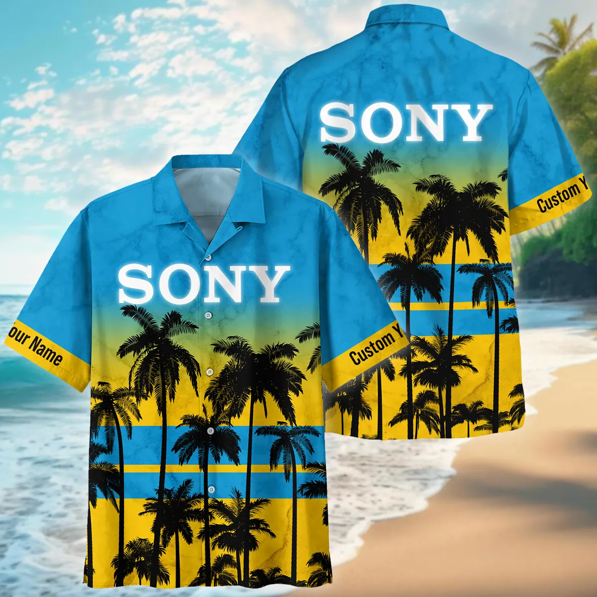 Sony Palm Trees Pattern Hawaiian Photography Summer Pattern Oversized Hawaiian Shirt All Over Prints Gift Loves BL1125A33SNHW