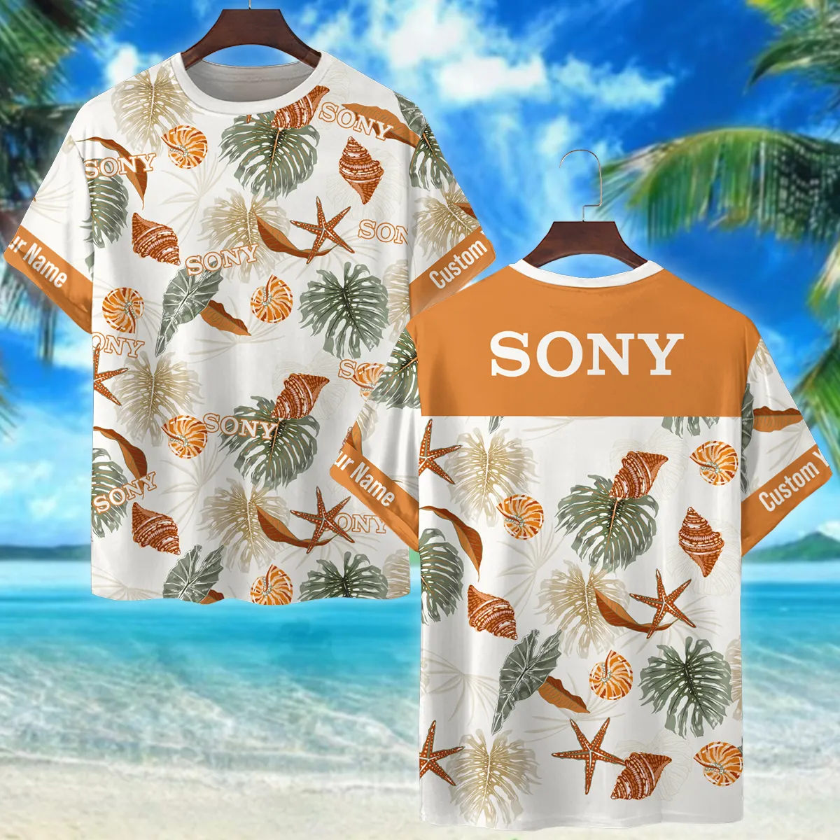 Sony Sea Star And Seashell Photography Summer Pattern Premium T-Shirt All Over Prints Gift Loves BL1125A57SNTS