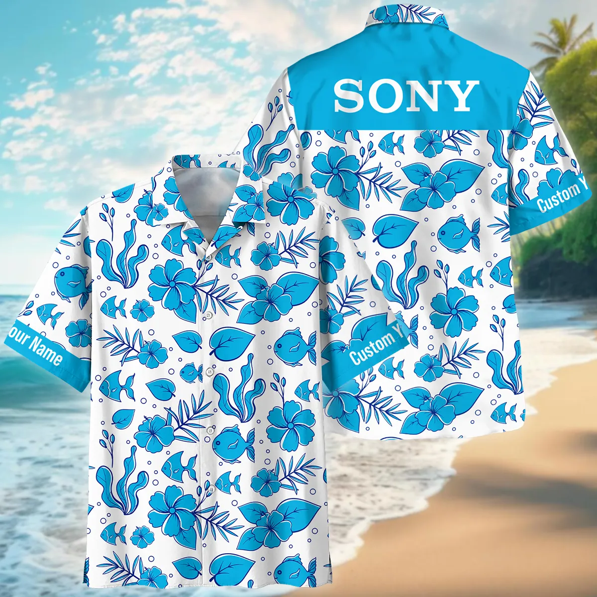 Sony Summer Duotone Pattern Photography Summer Pattern Oversized Hawaiian Shirt All Over Prints Gift Loves BL1125A45SNHW