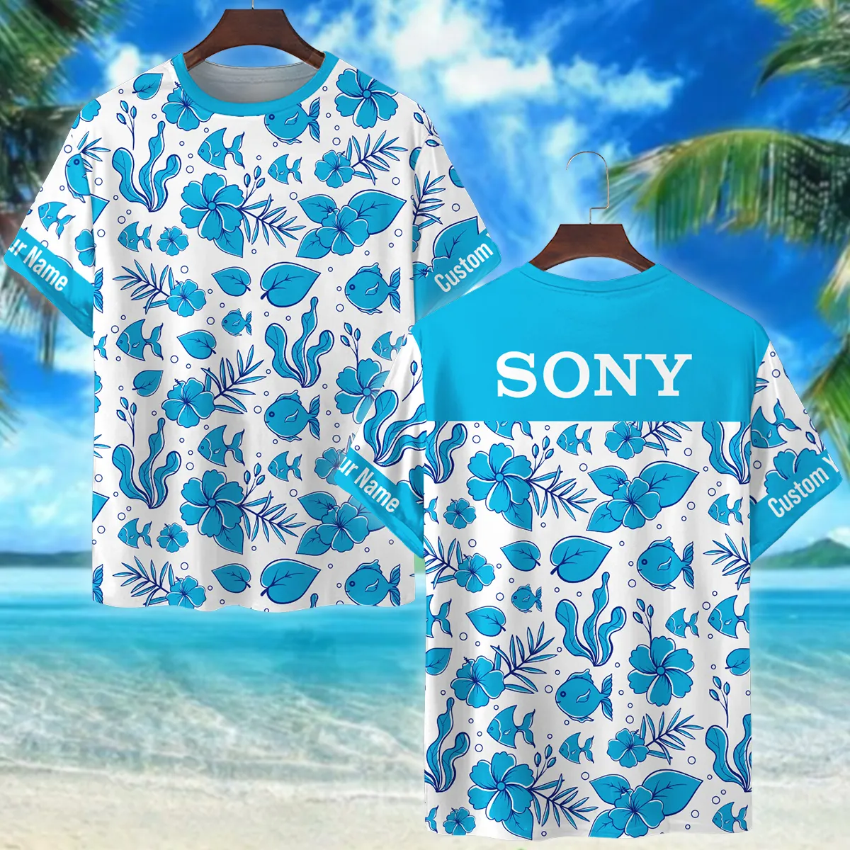 Sony Summer Duotone Pattern Photography Summer Pattern Premium T-Shirt All Over Prints Gift Loves BL1125A45SNTS