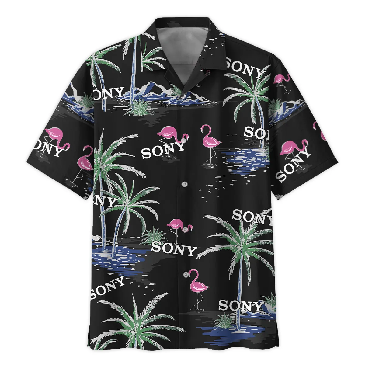 Sony Summer Night Palm Flamingo Photography Summer Pattern Oversized Hawaiian Shirt All Over Prints Gift Loves BL1125A34SNHW