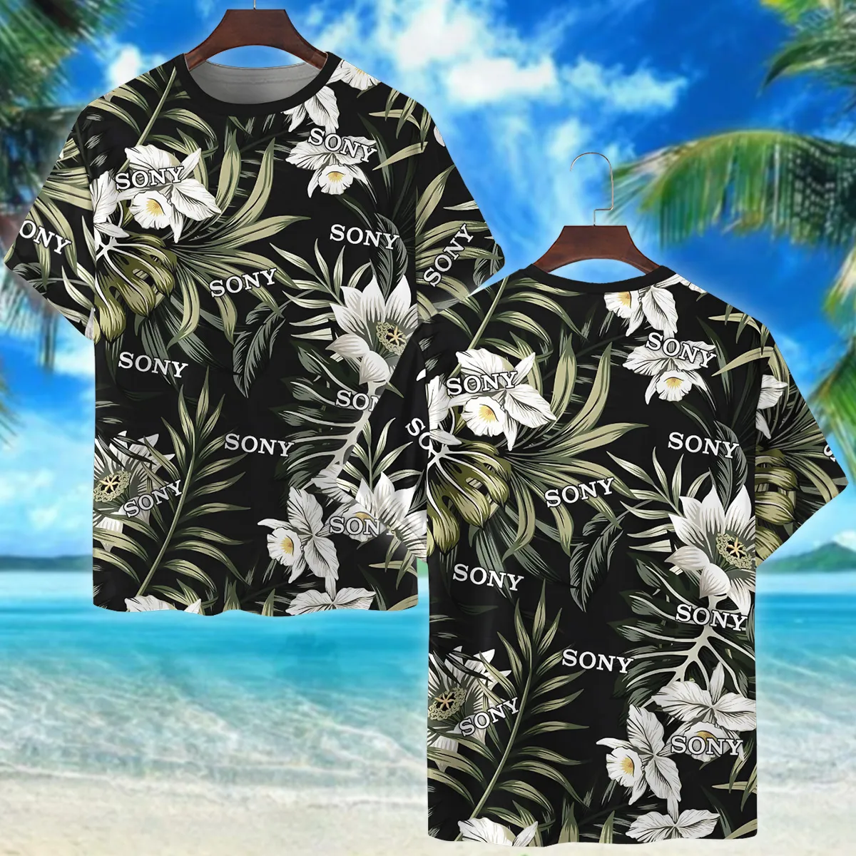 Sony Tropical Palm Leaf Pattern Photography Summer Pattern Premium T-Shirt All Over Prints Gift Loves BL1125A30SNTS
