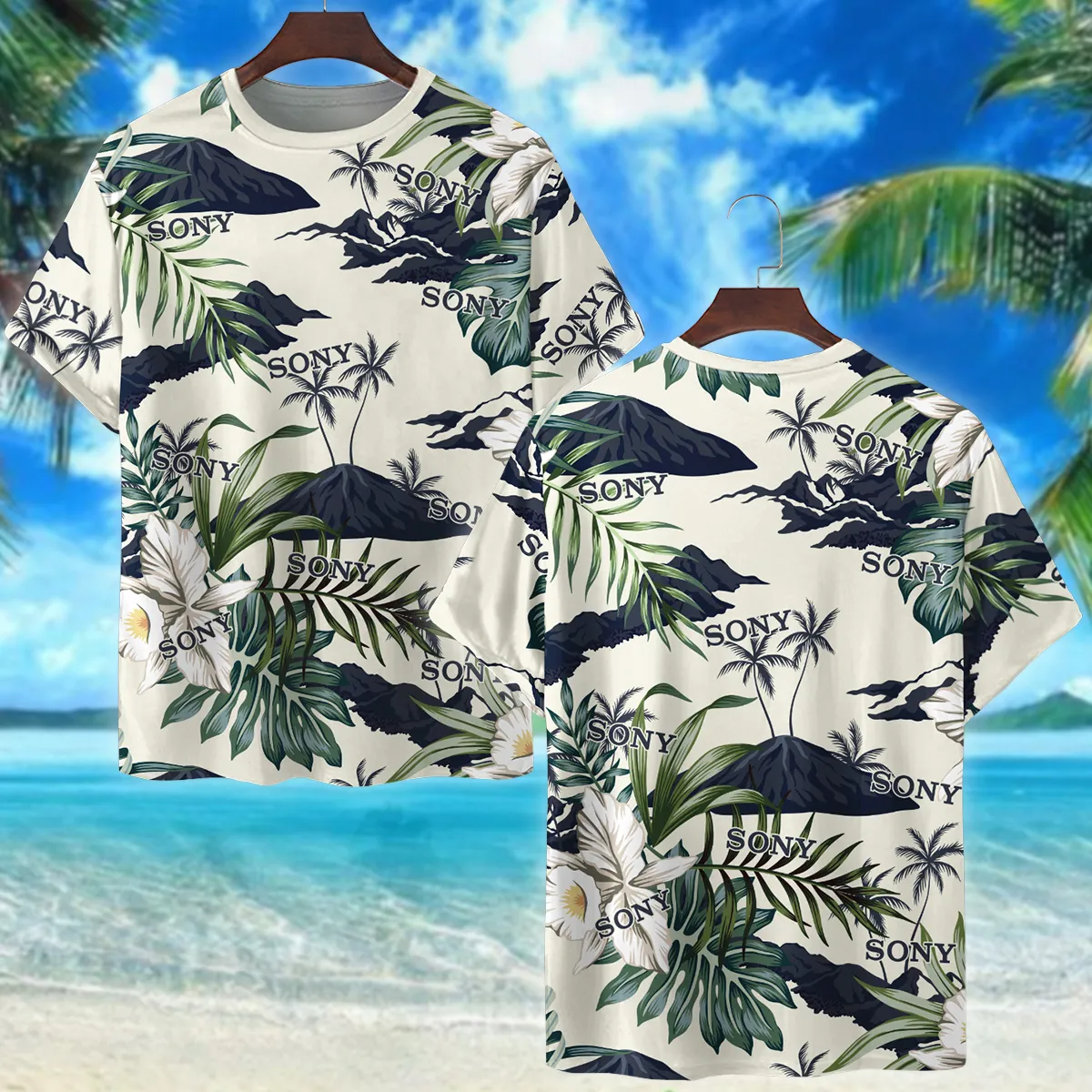 Sony Tropical Palm Leaves Floral Photography Summer Pattern Premium T-Shirt All Over Prints Gift Loves BL1125A31SNTS